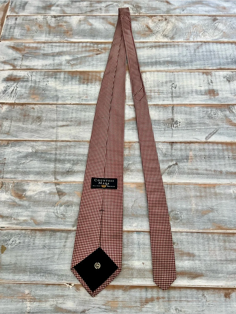Countess Mara - Men's Micro-Check Brown Tie